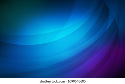 Dark Pink, Blue vector background with bent ribbons. Colorful abstract illustration with gradient lines. A new texture for your  ad, booklets, leaflets.