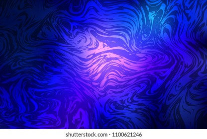 Dark Pink, Blue vector background with lava shapes. A vague circumflex abstract illustration with gradient. New composition for your brand book.