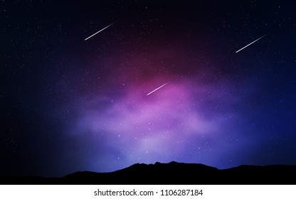 Dark Pink, Blue vector background with galaxy stars. Blurred decorative design in simple style with galaxy stars. Template for cosmic backgrounds.
