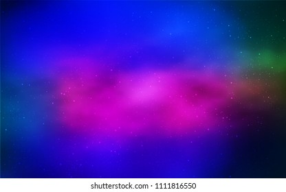 Dark Pink, Blue vector background with galaxy stars. Shining colored illustration with bright astronomical stars. Best design for your ad, poster, banner.
