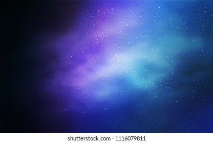 Dark Pink, Blue vector background with galaxy stars. Blurred decorative design in simple style with galaxy stars. Best design for your ad, poster, banner.