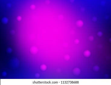 Dark Pink, Blue vector background with bubbles. Modern abstract illustration with colorful water drops. Completely new template for your brand book.