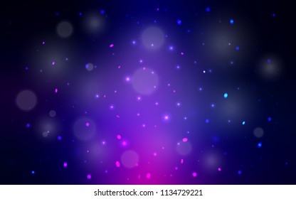 Dark Pink, Blue vector background with xmas snowflakes. Shining colored illustration with snow in christmas style. The pattern can be used for year new  websites.