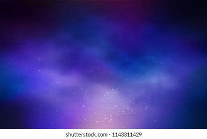 Dark Pink, Blue vector background with galaxy stars. Shining illustration with sky stars on abstract template. Best design for your ad, poster, banner.