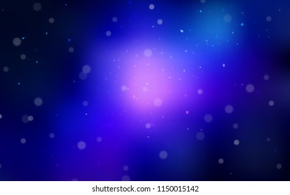 Dark Pink, Blue vector background with xmas snowflakes. Snow on blurred abstract background with gradient. New year design for your business advert.