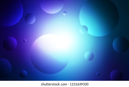 Dark Pink, Blue vector background with bubbles. Blurred bubbles on abstract background with colorful gradient. Pattern can be used as texture of wallpapers.