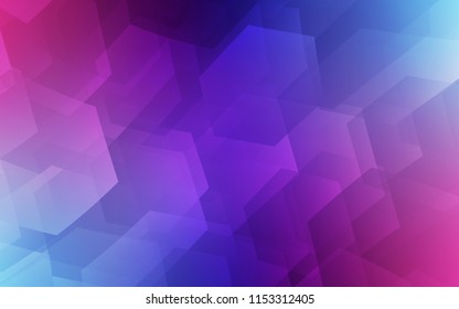 Dark Pink, Blue vector background with hexagons. Illustration with set of colorful hexagons. New design for website's poster, banner.