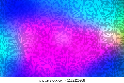 Dark Pink, Blue vector background with triangles. Decorative design in abstract style with triangles. Modern template for your landing page.