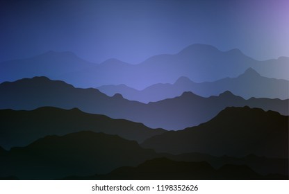 Dark Pink, Blue vector background with curved circles. Shining crooked illustration in mountain style. Pattern for your business design.