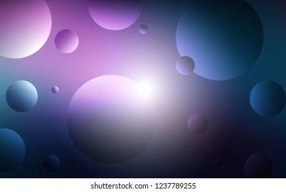Dark Pink, Blue vector background with bubbles. Glitter abstract illustration with blurred drops of rain. Pattern can be used as texture of wallpapers.