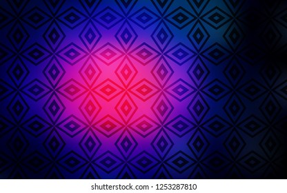Dark Pink, Blue vector background with rectangles. Decorative design in abstract style with rectangles. Pattern for commercials.