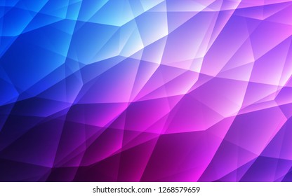 Dark Pink, Blue vector background with triangles. Glitter abstract illustration with triangular shapes. Pattern for booklets, leaflets