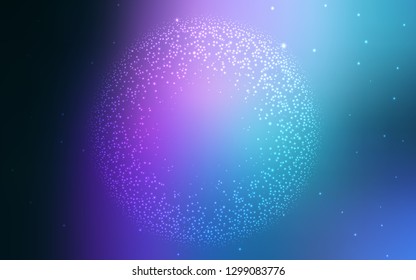 Dark Pink, Blue vector background with astronomical stars. Shining illustration with sky stars on abstract template. Best design for your ad, poster, banner.