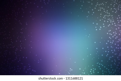 Dark Pink, Blue vector background with astronomical stars. Glitter abstract illustration with colorful cosmic stars. Template for cosmic backgrounds.