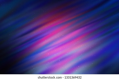 Dark Pink, Blue vector background with galaxy stars. Blurred decorative design in simple style with galaxy stars. Pattern for futuristic ad, booklets.