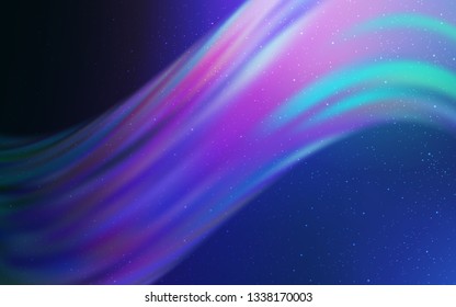 Dark Pink, Blue vector background with galaxy stars. Glitter abstract illustration with colorful cosmic stars. Template for cosmic backgrounds.