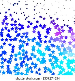 Dark Pink, Blue vector background with small and big stars. Colorful illustration with abstract gradient stars. Best design for your ad, poster, banner.