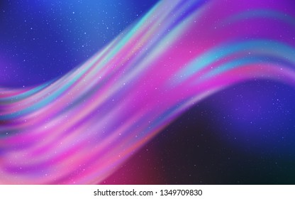 Dark Pink, Blue vector background with astronomical stars. Space stars on blurred abstract background with gradient. Pattern for astronomy websites.