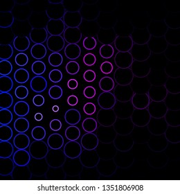 Dark Pink, Blue vector background with circles. Illustration with set of shining colorful abstract spheres. New template for your brand book.