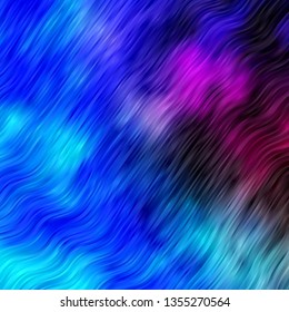 Dark Pink, Blue vector background with bent lines. Bright sample with colorful bent lines, shapes. Pattern for commercials, ads.