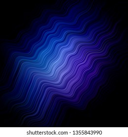 Dark Pink, Blue vector background with bent lines. Colorful illustration in circular style with lines. Template for your UI design.