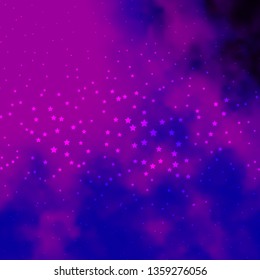 Dark Pink, Blue vector background with small and big stars. Shining colorful illustration with small and big stars. Pattern for wrapping gifts.