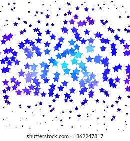 Dark Pink, Blue vector background with colorful stars. Shining colorful illustration with small and big stars. Pattern for wrapping gifts.