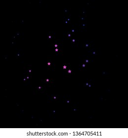 Dark Pink, Blue vector background with small and big stars. Modern geometric abstract illustration with stars. Pattern for wrapping gifts.