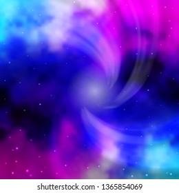 Dark Pink, Blue vector background with small and big stars. Modern geometric abstract illustration with stars. Pattern for websites, landing pages.