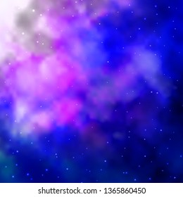 Dark Pink, Blue vector background with small and big stars. Shining colorful illustration with small and big stars. Pattern for new year ad, booklets.