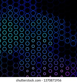 Dark Pink, Blue vector background with circles. Glitter abstract illustration with colorful drops. Pattern for booklets, leaflets.