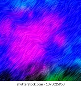 Dark Pink, Blue vector background with bent lines. Colorful illustration in circular style with lines. Smart design for your promotions.