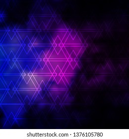 Dark Pink, Blue vector background with lines, triangles. Colorful illustration with triangles in simple style. Template for landing pages.