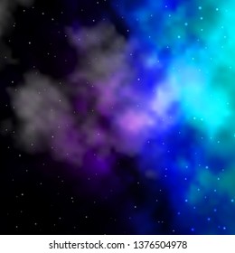 Dark Pink, Blue vector background with colorful stars. Colorful illustration with abstract gradient stars. Best design for your ad, poster, banner.
