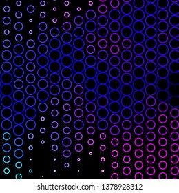 Dark Pink, Blue vector background with circles. Glitter abstract illustration with colorful drops. Design for your commercials.