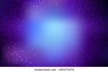 Dark Pink, Blue vector background with astronomical stars. Glitter abstract illustration with colorful cosmic stars. Pattern for astrology websites.
