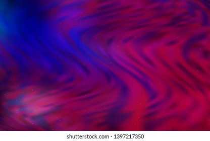 Dark Pink, Blue vector background with galaxy stars. Shining colored illustration with bright astronomical stars. Smart design for your business advert.
