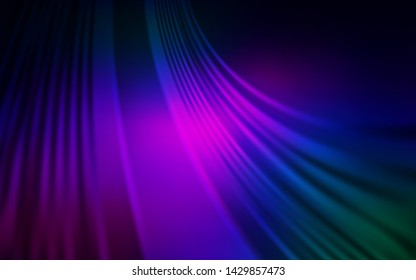 Dark Pink, Blue vector background with wry lines. A circumflex abstract illustration with gradient. A completely new design for your business.