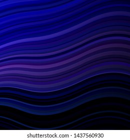 Dark Pink, Blue vector background with bows. Colorful geometric sample with gradient curves.  Template for cellphones.