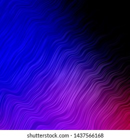 Dark Pink, Blue vector background with wry lines. Brand new colorful illustration with bent lines. Best design for your ad, poster, banner.