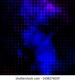 Dark Pink, Blue vector background with circles. Colorful illustration with gradient dots in nature style. Design for your commercials.