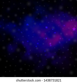 Dark Pink, Blue vector background with colorful stars. Decorative illustration with stars on abstract template. Pattern for websites, landing pages.