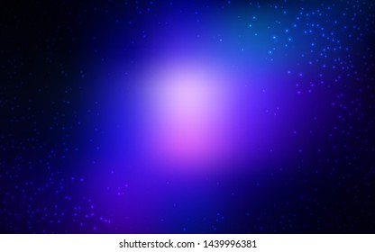 Dark Pink, Blue vector background with astronomical stars. Blurred decorative design in simple style with galaxy stars. Template for cosmic backgrounds.