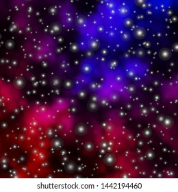 Dark Pink, Blue vector background with colorful stars. Colorful illustration in abstract style with gradient stars. Pattern for websites, landing pages.