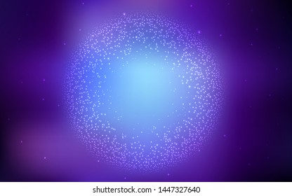 Dark Pink, Blue vector background with galaxy stars. Shining illustration with sky stars on abstract template. Smart design for your business advert.