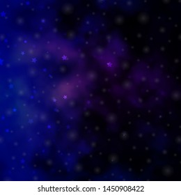 Dark Pink, Blue vector background with small and big stars. Colorful illustration in abstract style with gradient stars. Pattern for new year ad, booklets.