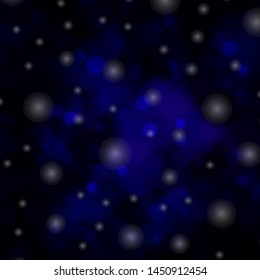 Dark Pink, Blue vector background with circles, stars. Colorful disks, stars on simple gradient background. Pattern for wallpapers, curtains.