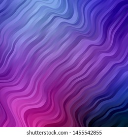Dark Pink, Blue vector background with bent lines. Colorful illustration with curved lines. Pattern for websites, landing pages.