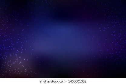 Dark Pink, Blue vector background with galaxy stars. Space stars on blurred abstract background with gradient. Template for cosmic backgrounds.