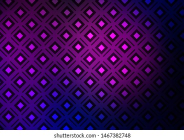 Dark Pink, Blue vector background with lines, rhombuses. Shining colorful illustration with lines, rectangles. Best design for your ad, poster, banner.